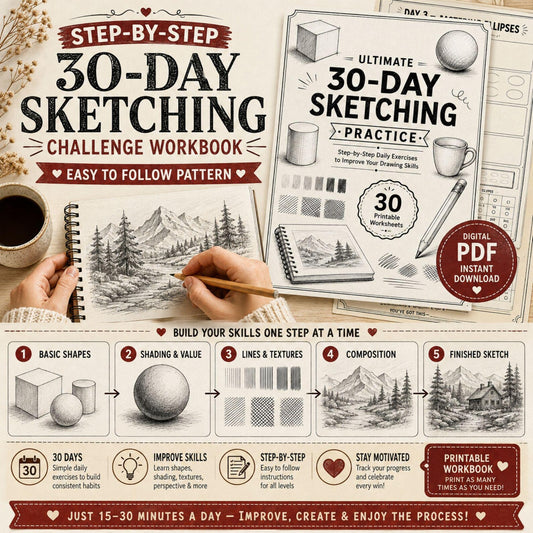 30 Day Sketching Practice Workbook